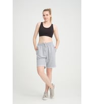 Kadın Regular Fit Duble Paça Şort SPR24SRK51 (Grimelanj)