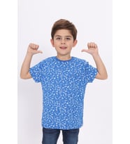 Toontoy Erkek Çocuk Komple Baskılı Tişört (Saks)