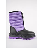 Muggo SUGAR Garantili Çocuk Unisex Rahat Kalıp Önü Fermuarlı İçi Kürklü Yağmur ve Kar Botu (Mor)