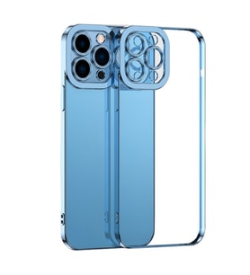 ALLY Fashion Series iPhone 11 Pro 5.8inç Kılıf Renkli Kenar Lazer Çerçeveli Silikon Kılıf (Mavi)
