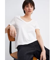 Kadın V Yaka Tshirt SPR24TSK45 (Beyaz)