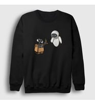Presmono Unisex Beyaz Gift Wall E Eve Sweatshirt 427578tt (Siyah)