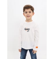 Toontoy Erkek Çocuk Baskılı Tişört (Ekru)