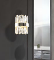 Roxy Taşlı Aplik Kristal Taşlı Ledli Duvar Aydınlatması (Krom)