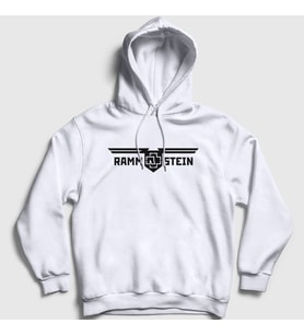 Presmono Unisex Gri Wings Rammstein Kapüşonlu Sweatshirt 106690tt (Beyaz)
