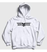 Presmono Unisex Gri Wings Rammstein Kapüşonlu Sweatshirt 106690tt (Beyaz)