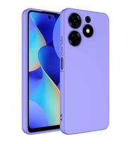 Tecno Spark 10 Pro Kılıf Kamera Korumalı iÇi Süet Dokulu Lansman Tipi Silikon (Lila)