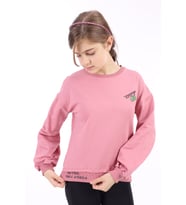 Toontoy Kız Çocuk Baskılı Sweatshirt (Gül Kurusu)