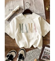 Mama Baslkılı Özel Tasarım Tshir (Bej)