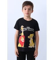 ERKEK ÇOCUK TSHİRT KARAKTER BASKILI BİSİKLET YAKA E36 (Siyah)