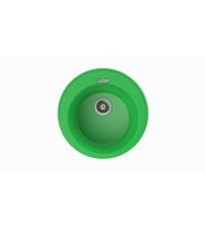 POLEX Cristalüx Granit Eviye P-06 Tezgah Altı Ve Tezgah Üstü Oval Mutfak Evyesi 51,5x51,5cm (Yeşil)
