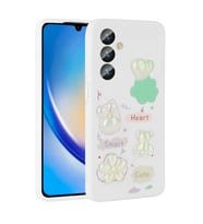 Galaxy A14 5G Kılıf Kabartma Figürlü Parlak Toys Silikon Kılıf (Beyaz)