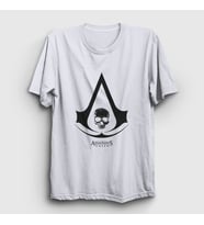 Presmono Unisex Sarı Skull Assassin's Creed T-Shirt 24389tt (Beyaz)