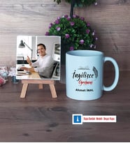 İngilizce Öğretmeni Fotoğraflı Dekoratif Taş, Kupa Bardak Beyaz Hediye (Model 1)