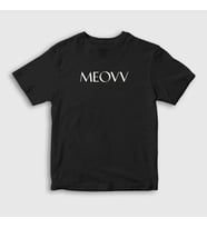 Presmono Unisex Çocuk Beyaz Logo K Pop Kedi Kedili Meovv T-Shirt 491068tt (Siyah)