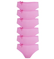 6lı Kadın Bikini Külot Pamuklu Renkli Ekonomik Rahat (Pembe)