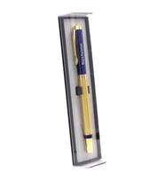 Kişiye Özel Siyah Defter & Roller Kalem & Masaüstü Kalemlik Hediye Seti (Mavi)