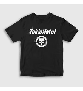 Presmono Unisex Çocuk Beyaz Logo Tokio Hotel T-Shirt 443388tt (Siyah)