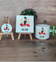Kadın Polis Hediye Seti Kupa Bardak T Kulplu, Dekoratif Taş, Anahtarlık Polisler Günü Kadın Polise Hediye (Model 8)