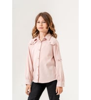 Kız Çocuk Cep Süslü Gömlek 3140 (Pembe)