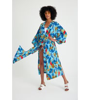 Pune Model Kimono - Plaj Elbisesi Mayo Üstü Kimono - Bayan Kimono (Mavi)
