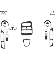 Meriç® Renault Clio 4 Ön Torpido Kaplama Maun 16 Parça 2012-2019 (Karbon)