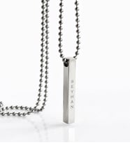 BK Gift Kişiye Özel İsimli Silver Çubuk Bar Kolye (Gümüş)