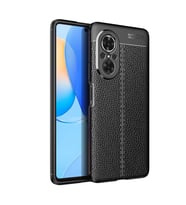 Huawei Nova 9 SE Kılıf Zore Niss Deri Desenli Silikon Kılıf (Siyah)