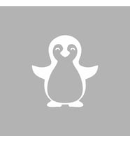 Sevimli Penguen Araba Sticker siyah 11x12x CM (Beyaz)