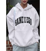 Sandiego Baskılı Oversize Sweatshirt (A.Beyaz)