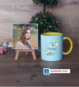 Doğum Günü Hediyesi Fotoğraflı Dekoratif Taş, Kupa Bardak Beyaz Hediye (Model 7)