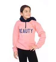 Toontoy Kız Çocuk Kapüşonlu Baskılı Sweatshirt (Somon)