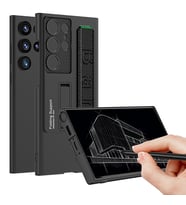 Samsung Galaxy S23 Ultra Uyumlu Kılıf Case, Standlı El Tutacaklı Kapak Stand with Hand Holder Cover (Siyah)
