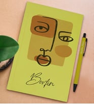 BK Gift Kişiye Özel İsimli Sarı Sert Kapaklı Defter ve Tükenmez Kalem Seti, Arkadaşa Hediye, Yeni İş Hediyesi, Doğum Günü Hediyesi (Model 1)