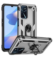 Oppo A16 Kılıf Zore Vega Yüzük Standlı Zırh Kılıf (Gri)