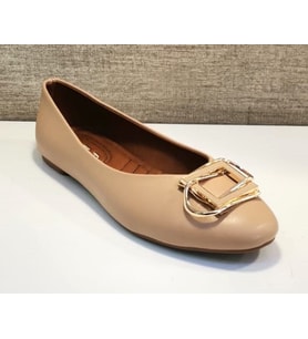 Mhd Y-30 Kadın Tokalı Babet Ayakkabı (Nude)