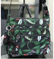 Nemo Bags Kadın Askılı Çapraz Postacı Çanta Çok Gözlü Omuz Çantası Orta Boy Su Geçirmez 28x21x12cm (Siyah-Haki)