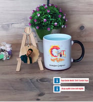 Grafiker Kupa Bardak Beyaz ve Fotoğraflı Ahşap Anahtarlık Hediye (Model 9)