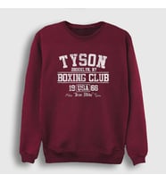 Presmono Unisex Beyaz Boxing Club Mike Tyson Sweatshirt 157947tt (Bordo)