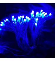 Yılbaşı Aydınlatması 10 Metre 220 Vold Sabit Aydınlatma 38 LED Işık- Fişli (Mavi)