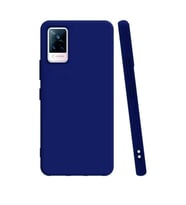 Vivo V21e Kılıf Kamera Korumalı Silikon Rubber Arka Kapak (Lacivert)