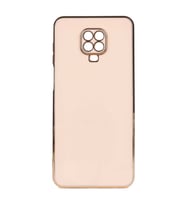 Xiaomi Redmi Note 9S Kılıf Kenarları Gold Kamera Korumalı Renkli Pastel Silikon Açık Yeşil BARK (Rose - Gold)