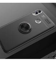 Huawei Honor 8C Kılıf Yüzüklü Magnetli Ravel Case (Siyah)