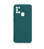 Galaxy A21S Kılıf Lansman Tasarım İç Yüzeyi Kadife Silikon (Yeşil)