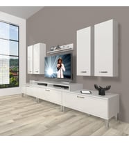 Decoraktiv Ekoflex 8d Slm Krom Ayaklı Tv Ünitesi Tv Sehpası (Beyaz)
