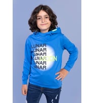 Toontoy Erkek Çocuk Kapüşonlu Baskılı Sweatshirt (Saks)