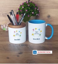 Doğum Günü Hediyesi Kalemlik, Kupa Bardak T Kişiye Özel Hediye (Model 7)