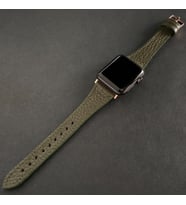 vagave Apple Watch Kadın Klasik Deri Kordon İsme Özel 3-4-5-6-7 / 38-40-41mm (Yeşil)