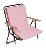 XPERMATE Arkalıklı Sandalye Minderi Su İtici Kumaş 40x40 cm Sünger Sırtlıklı Sandalye Minderi Bağcıklı (Pembe)