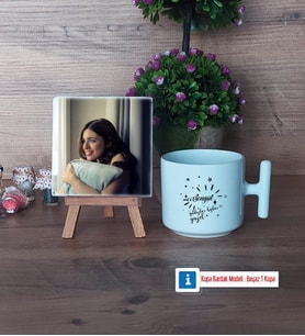 Doğum Günü Hediyesi Fotoğraflı Dekoratif Taş, Kupa Bardak Beyaz Hediye (Model 12)